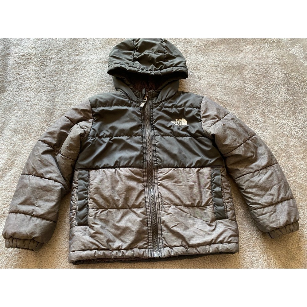 North Face kids hooded puffer jacket 4 T Reversible s2